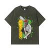 275 GSM Washed T-shirts 100% Cotton Chainsaw Man V22 Denji Print Unisex Heavy Cotton T Shirt