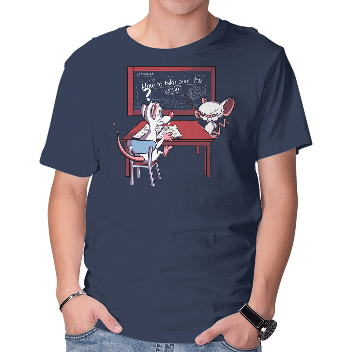 Unisex Crew Neck T-Shirt How To Take Over The World Graphic Short Sleeve Casual Tee XXXL