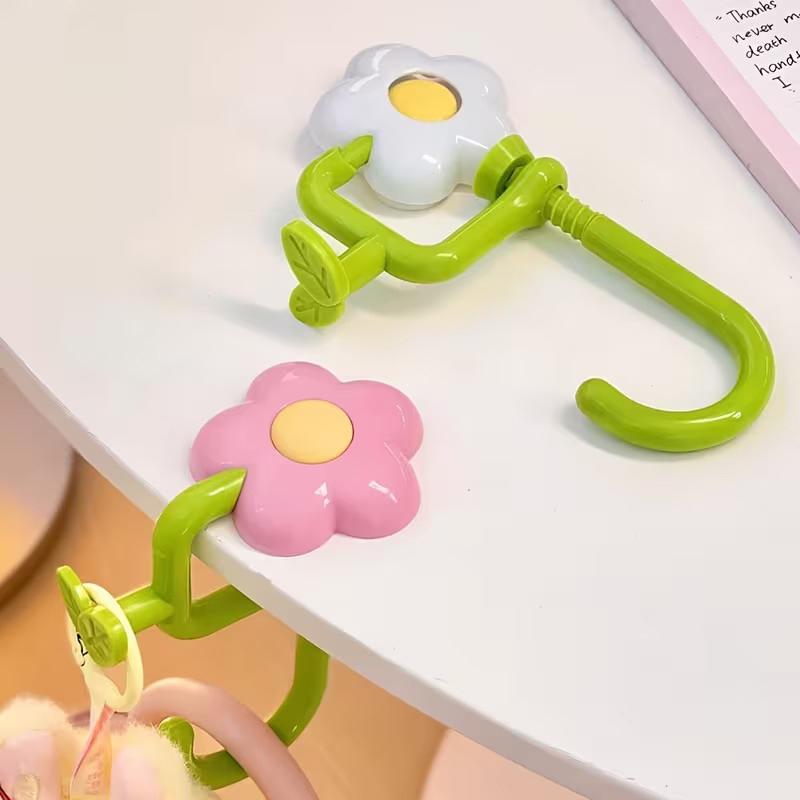 Flower Bag Hook, No Drill Desk Hanger, Portable Clamp For Table Edge, Side Mount Organizer For Student School Classroom Desk