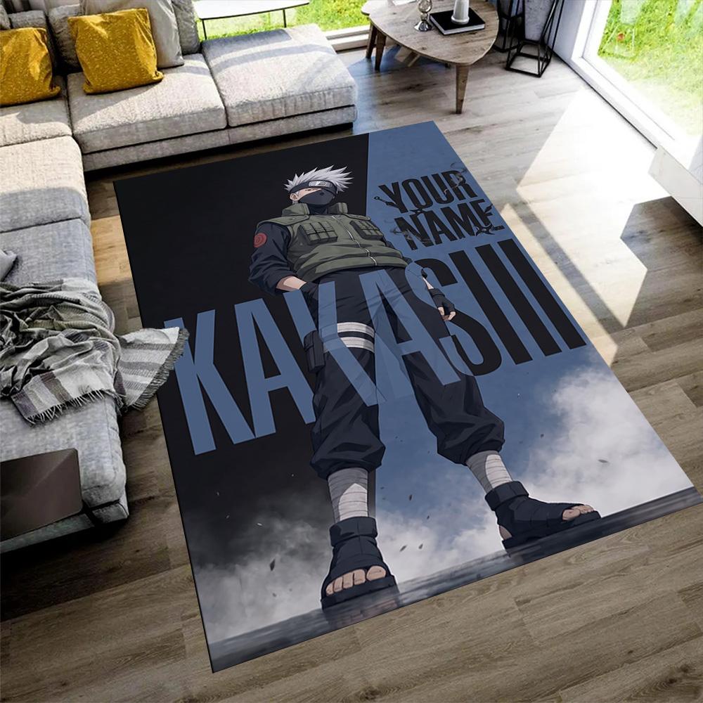 Naruto Character Personalized Text Area Rug Suitable for Outdoor Study room Living Rooms Foyer Anti-slip Rug Anime Office Decor Best for Christmas