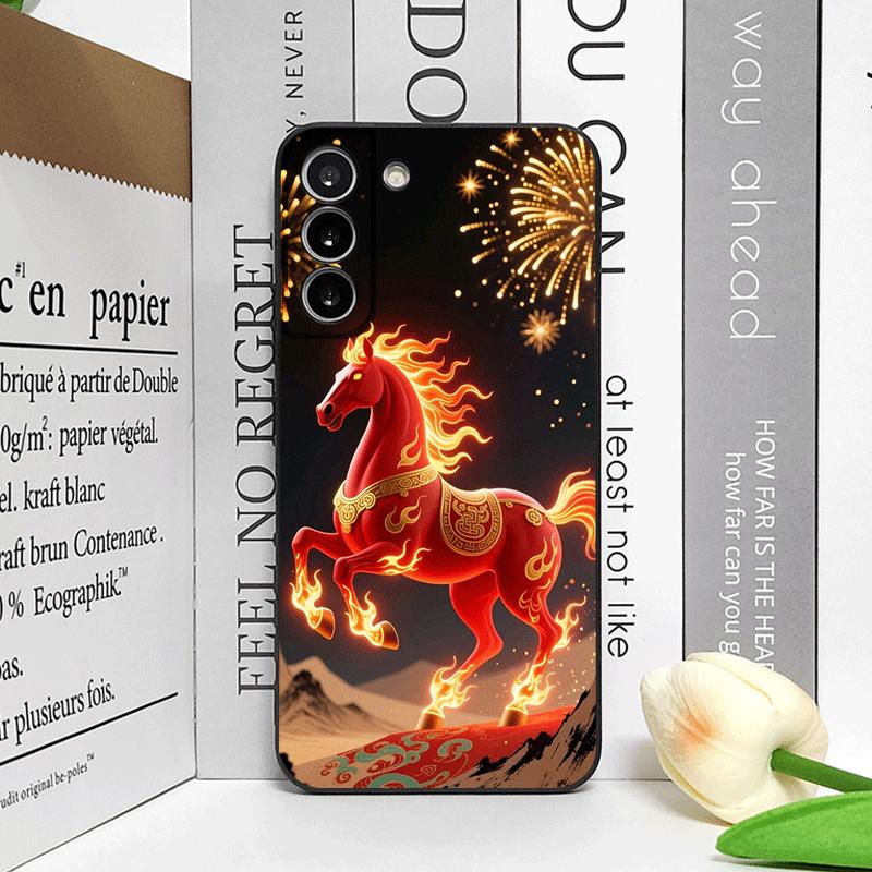 Moderne rote Pferde-Print-Handyhülle im chinesischen Stil für Samsung Galaxy A56 A42 A14 A55 A16 A54 A36 A53 A52 A51 A50 A15 Weiche Hüllen