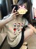 Pure Cotton White KT Cat Print Short-sleeve T-shirt for Women, New Summer Loose Plus-size Half-sleeve Design Niche Top
