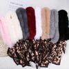 Cold Weather Warmer Neck Warmer Warmer Shawl Leopard Ribbons Plush Faux Fur Collar Scarf