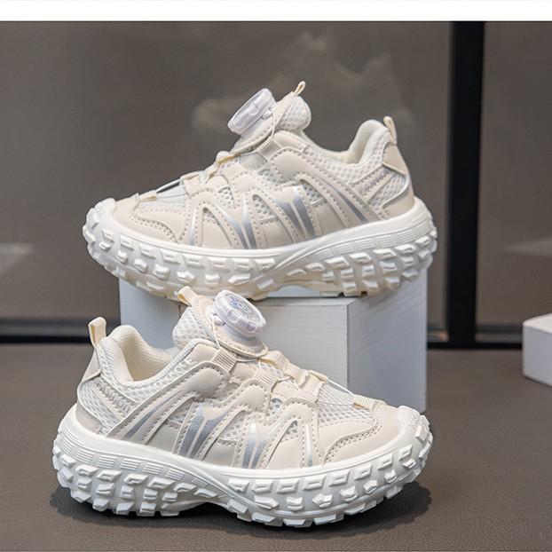 Kids Breathable Mesh Rotating Buckle Casual Running Sneakers For Unisex Boys And Girls
