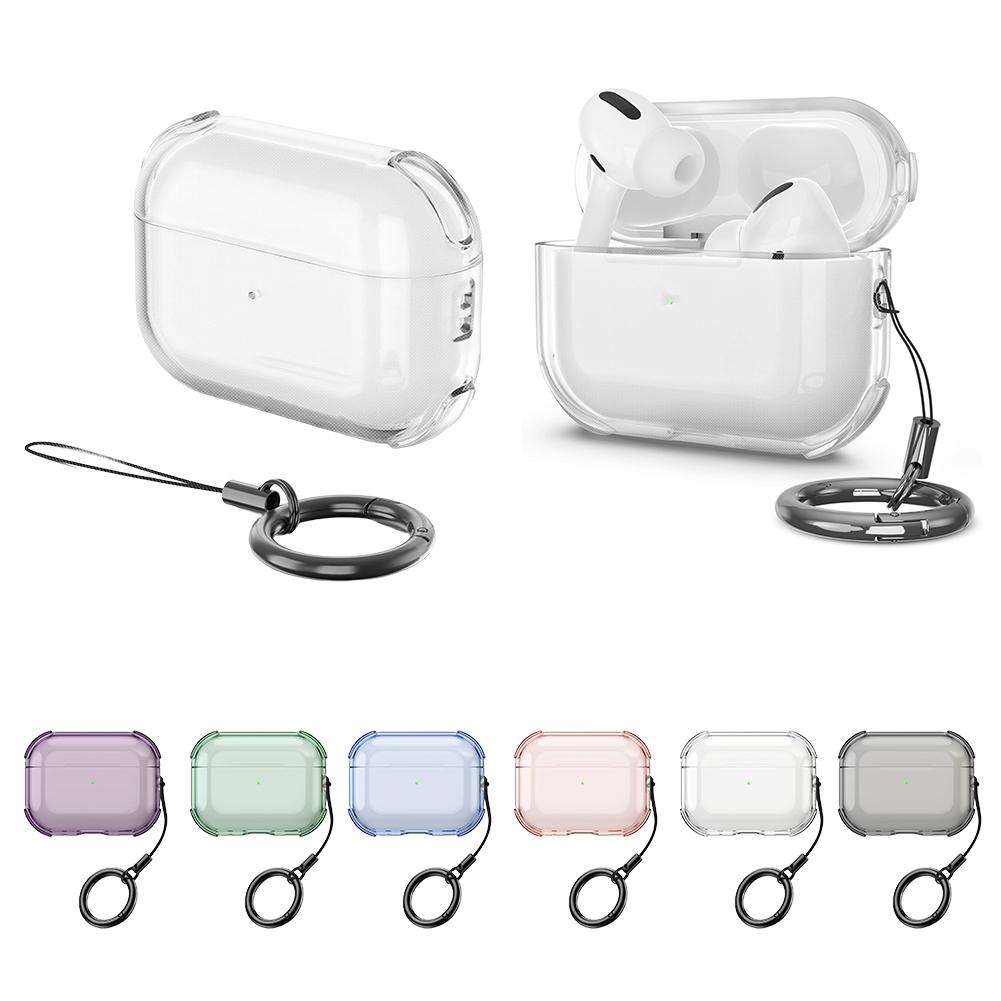 Transparent Earphone Case for AirPods Pro 3 TPU Shockproof Anti-drop Protective Case Cover with Lanyard Keychain