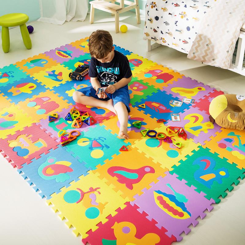 Fruit Animal Digital Solid Color Foam Baby Play Mat Cartoon Puzzle Toddler Piece