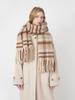 Korean Fringe Plaid Cashmere Scarf Shawl Women Warm Thick Mohair Scarf Pashmina Fashionable Soft Tassel Scarf Neck Protection