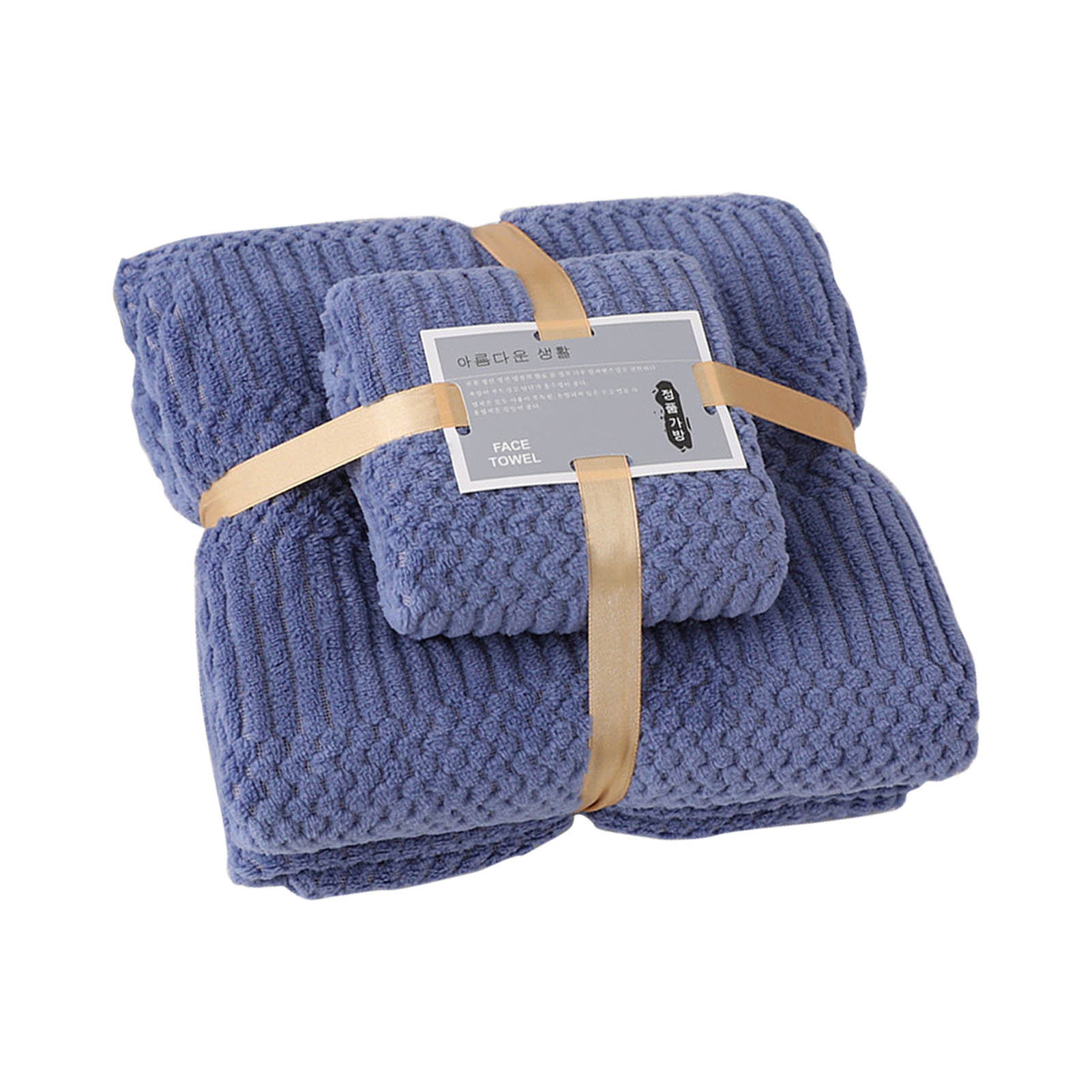 

Bath Shower Towel Set Coral Fleece Quick Dry Highly Absorbent Soft Comfortable for Daily Use Dark Blue темно-синий