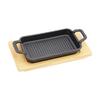 ZISIZ Rectangular Striped Cast Iron Grill Roasting Pan