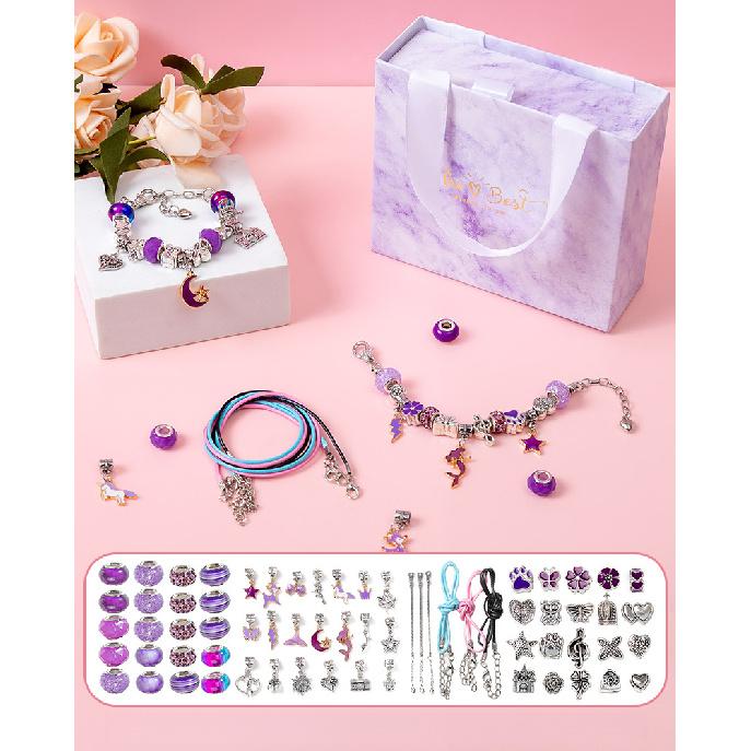 Kit di perline fai-da-te da principessa per bambine, Gioielli fatti a mano, Regalo di compleanno