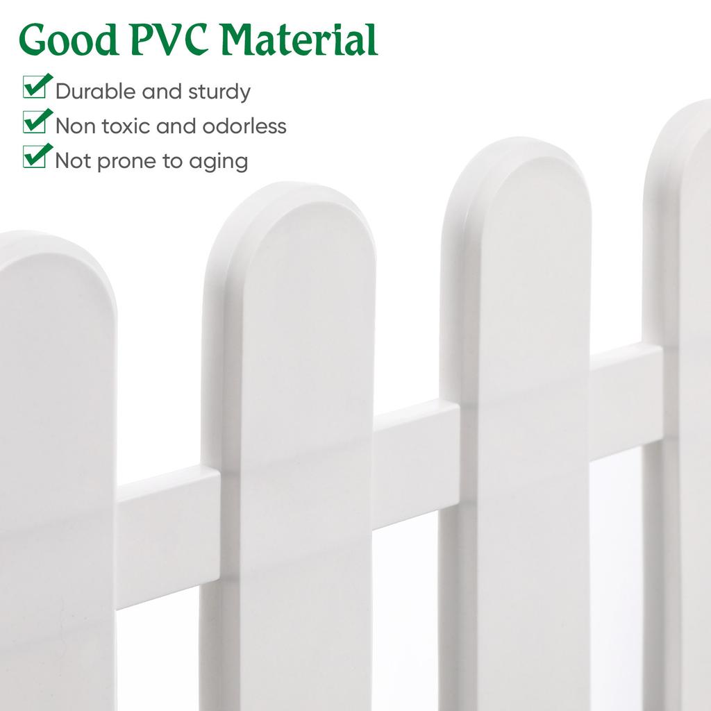 2pcs White Plastic Fence Courtyard Hedge Garden Fence Edging Border Decorative Landscape Small Low Fence For Tree Flower Bed