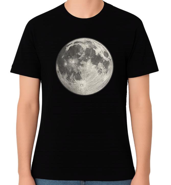 Full Moon Lunar Graphic Unisex T-Shirt Minimal Space Astronomy Tee S разноцветный