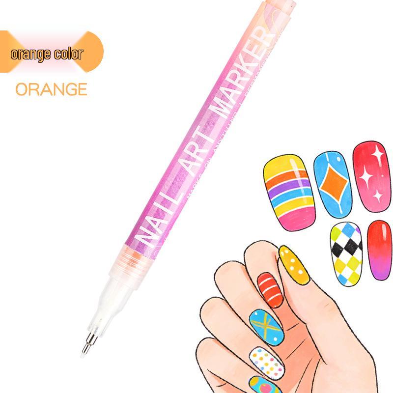 12-Color Fine Tip Acrylic Nail Art Markers Set