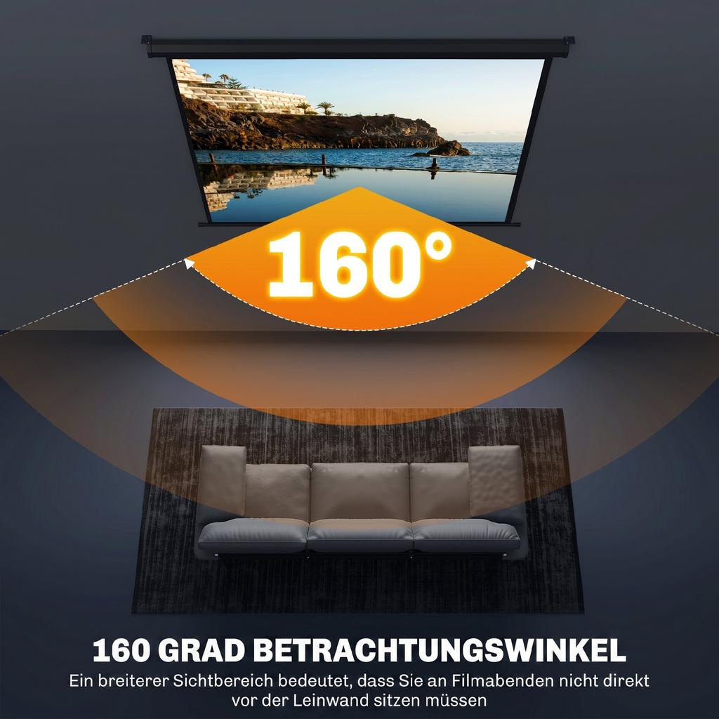 Projector Screen 171 x 128 cm 84 Inch 4:3 HD 4K Projection Screen Plastic, Metal Home Cinema
