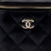 Chanel Diamond-Pattern Pearl Leather With Chain And Mirror Sheepskin Messenger Bag Regular Women'S Black