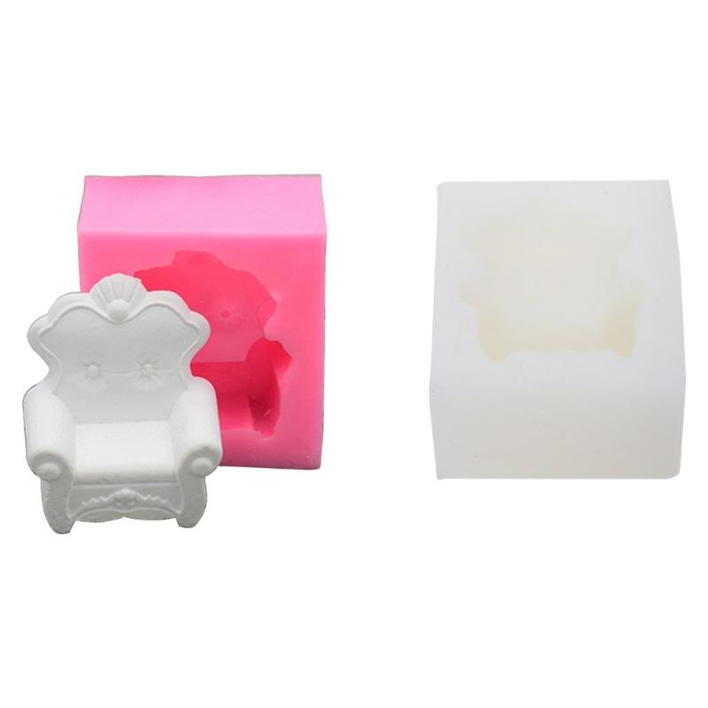 Mini Sofa Chair 3D Silicone Mold Flexible Candle Wax Soap Making Mould DIY Craft for Make Chocolates Hard Candy Dessert