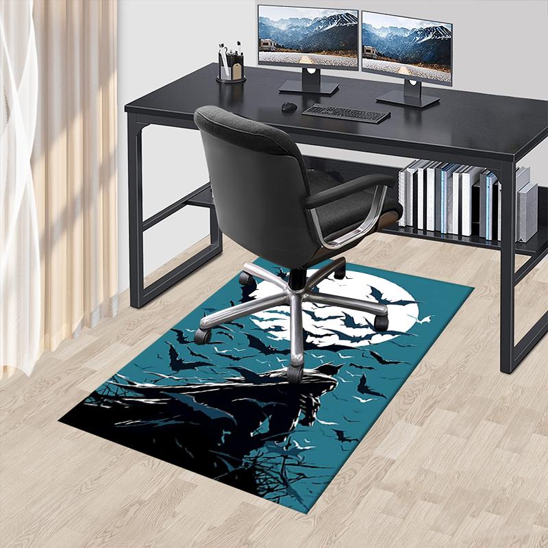 

Batman,Moonlit Night Office Carpet Chair Mats, Home Decor Dormitory Floor Protector With Anti-Skid Backing, Large Area Coverage, Christmas D 60cm by 90cm