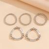 Pack of 5 Modern Alloy Bracelets For Women Adjustable Handchain Stackable Wrist Jewelry Perfect For Parties Weddings