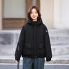 Autumn and winter new down cotton jacket women's big pocket hooded casual loose outdoor cotton trench coat