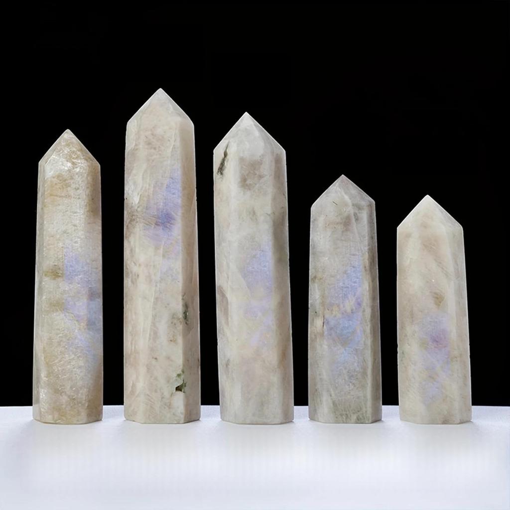 Natural Moonstone Hexagonal Pillar - Polished Crystal Decoration Stone