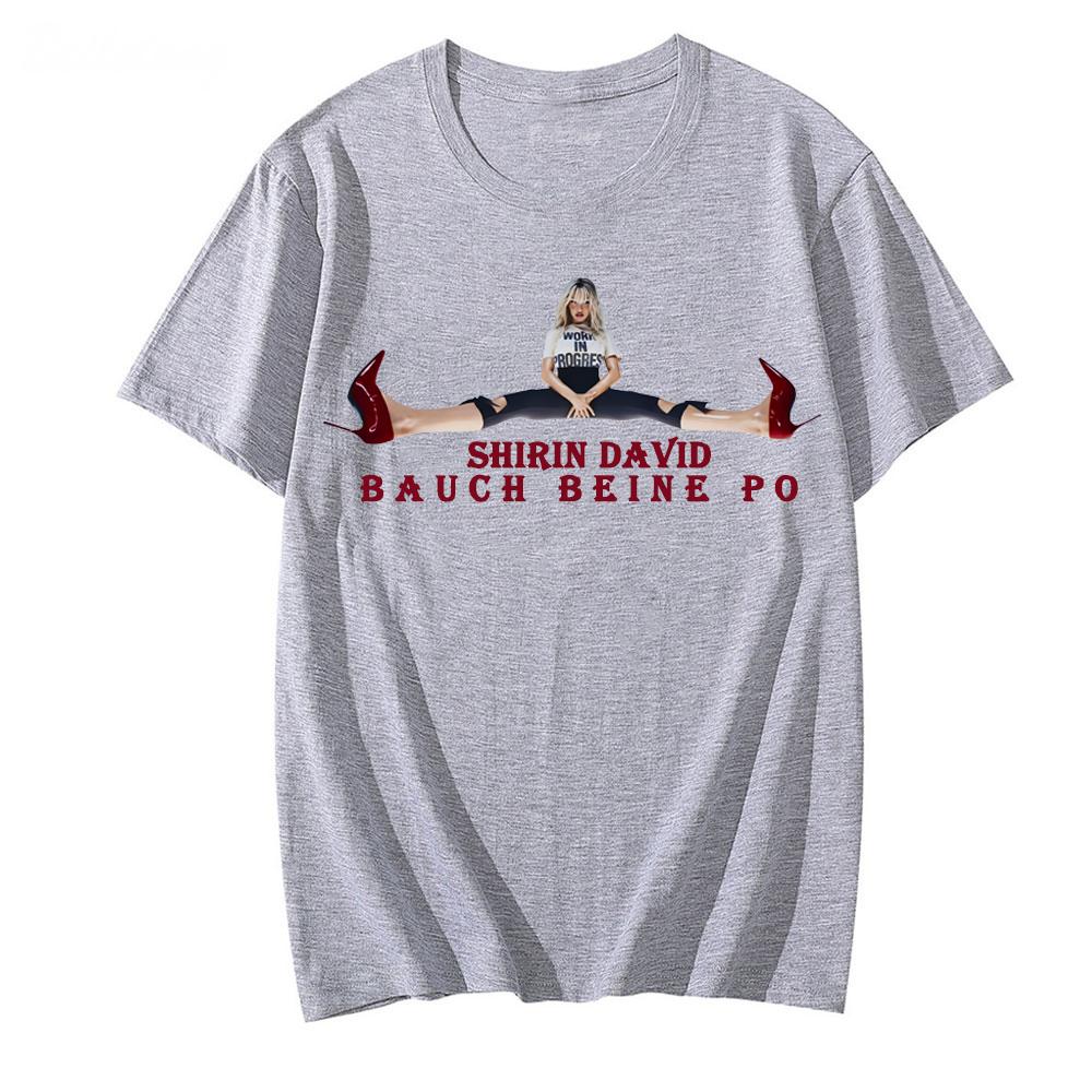 

Style Graphic Printing T Shirt Shirin David - Bauch Beine Po Summer Tee Casual Short Sleeve Tops XS сірий колір
