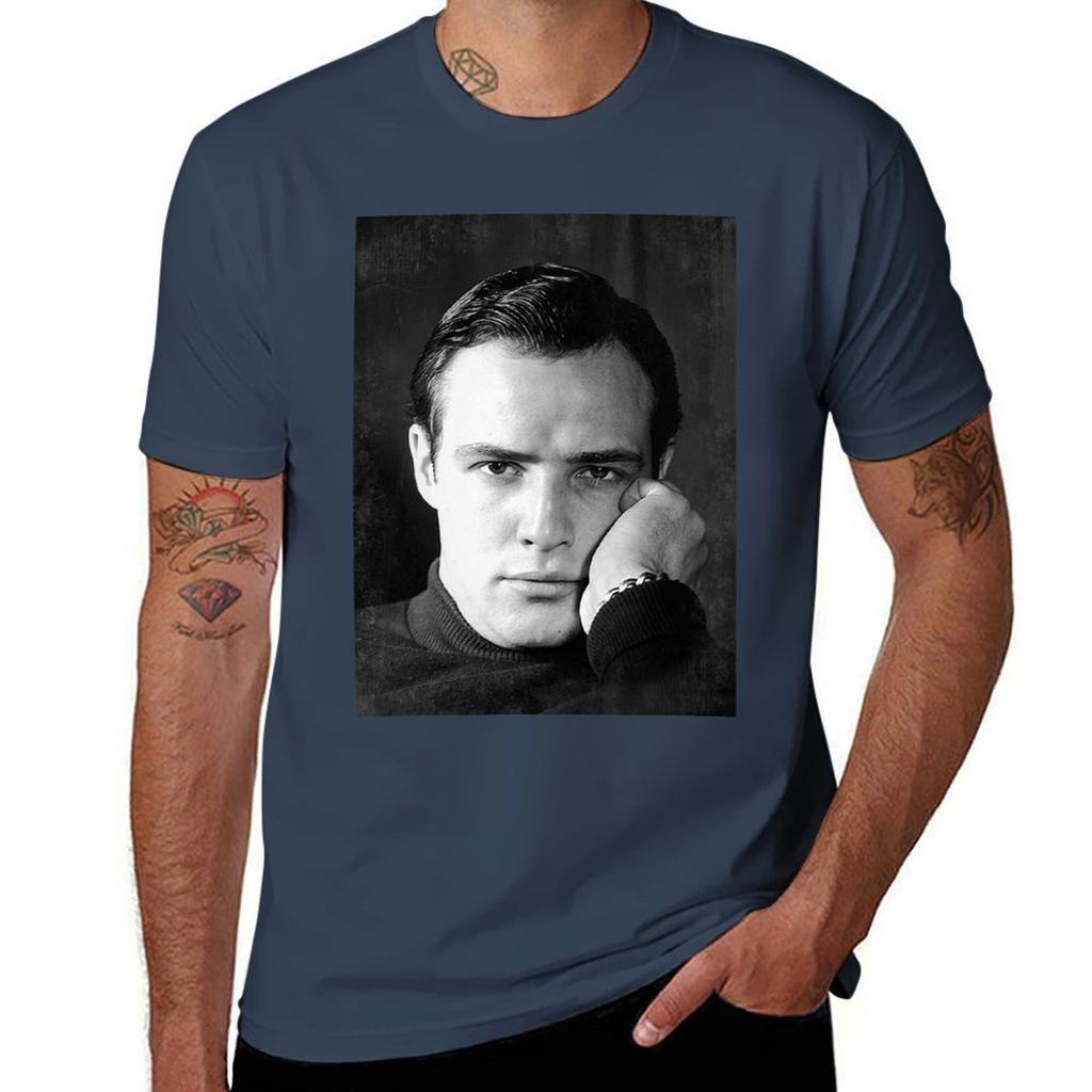 Marlon Brando Bw Vintage D17 T-shirt Running Palestra Manica Corta Maglietta Sportiva T-shirt