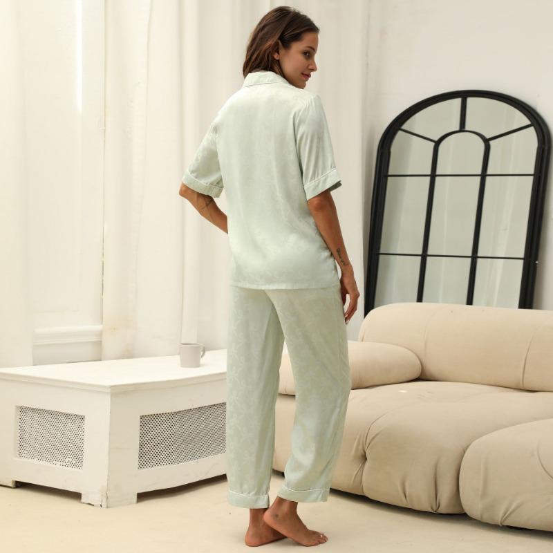 Übergröße Damen Sommer Kurzarm Hose Stretch Bequem Hauskleidung Pyjama Set