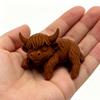 Cute Highland Cow Monitor Statue 3D Printed Farm Cow Screen Topper Figurine Funny Computer Monitor Accessories for Home Office Shelf Decor