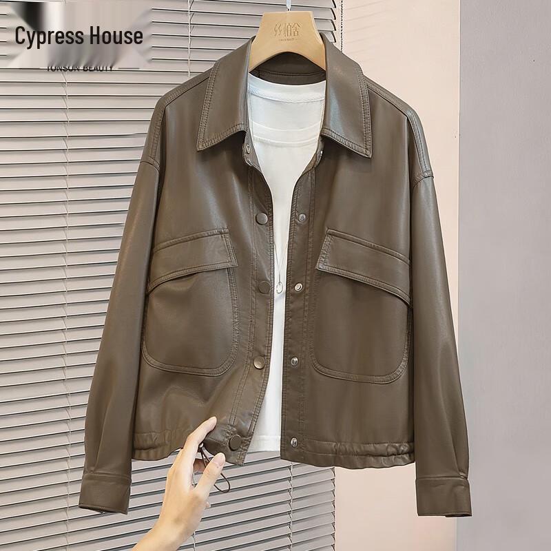 

Женская байкерская куртка из искусственной кожи с воротником поло Sibaishe M