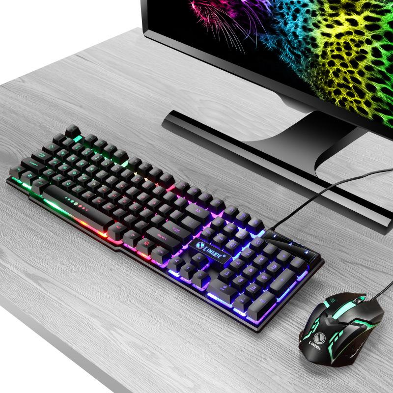 Li-Mage GTX300 White RGB Backlit USB Gaming Keyboard and Mouse Set