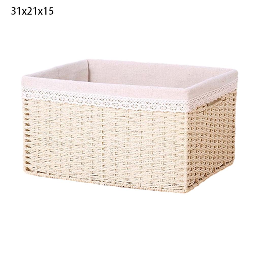 Carefully Handcrafted Rattan Storage Basket - Durable Friendly Woven Desktop Organizing Convenient Rattan Sorting