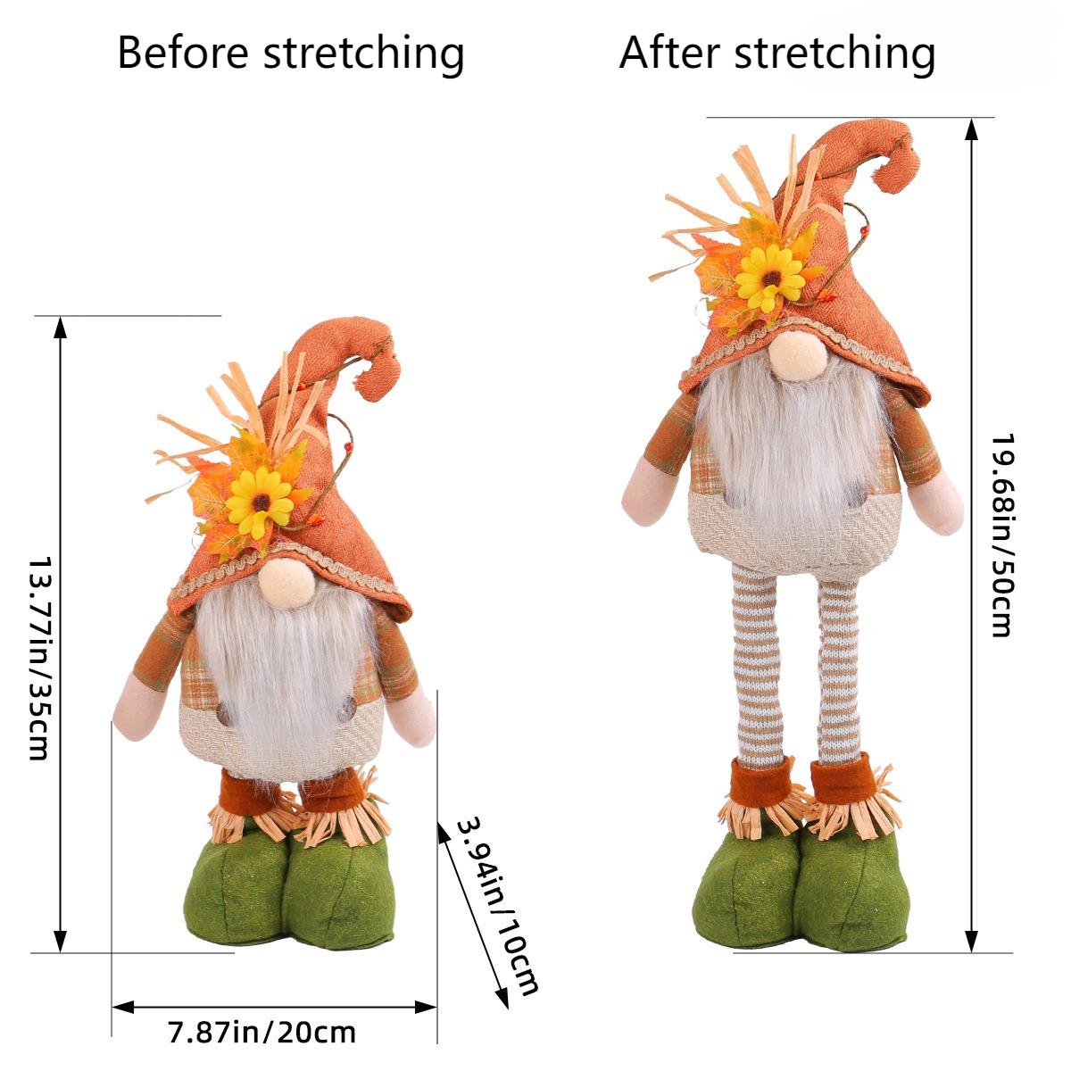 Scarecrow Doll Series Decoration Thanksgiving Straw Hat Dwarf Doll Ornament Harvest Season Maple Leaf Doll Desktop Ornament New