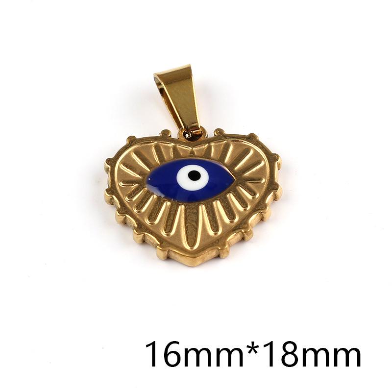European Retro Blue Evil Eye Pendant Necklace, Stainless Steel Jewelry Accessories