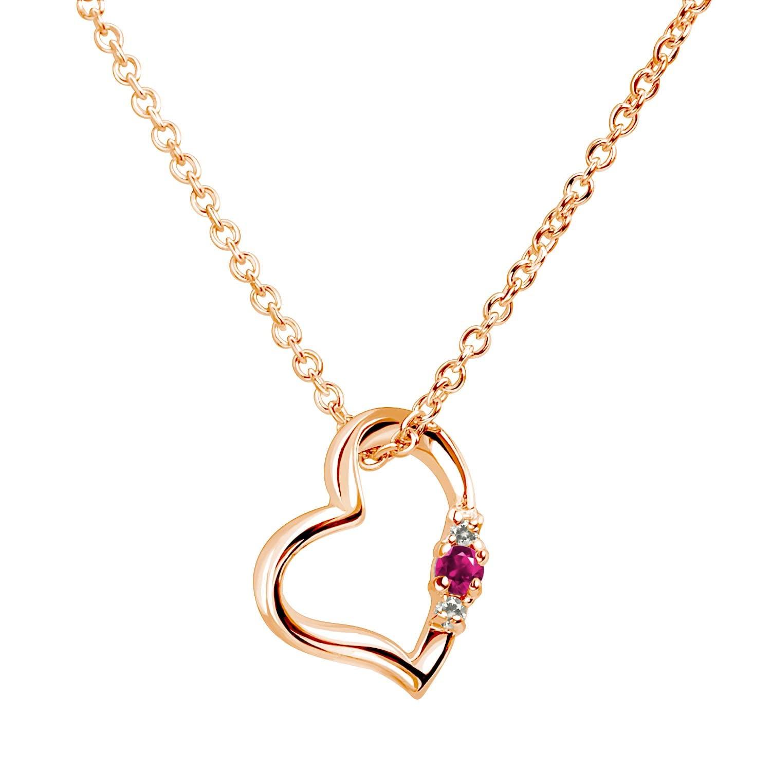 

Necklace Diamond Ruby Pink Gold Color July Birthstone [Sears] Women s e1491-p-07