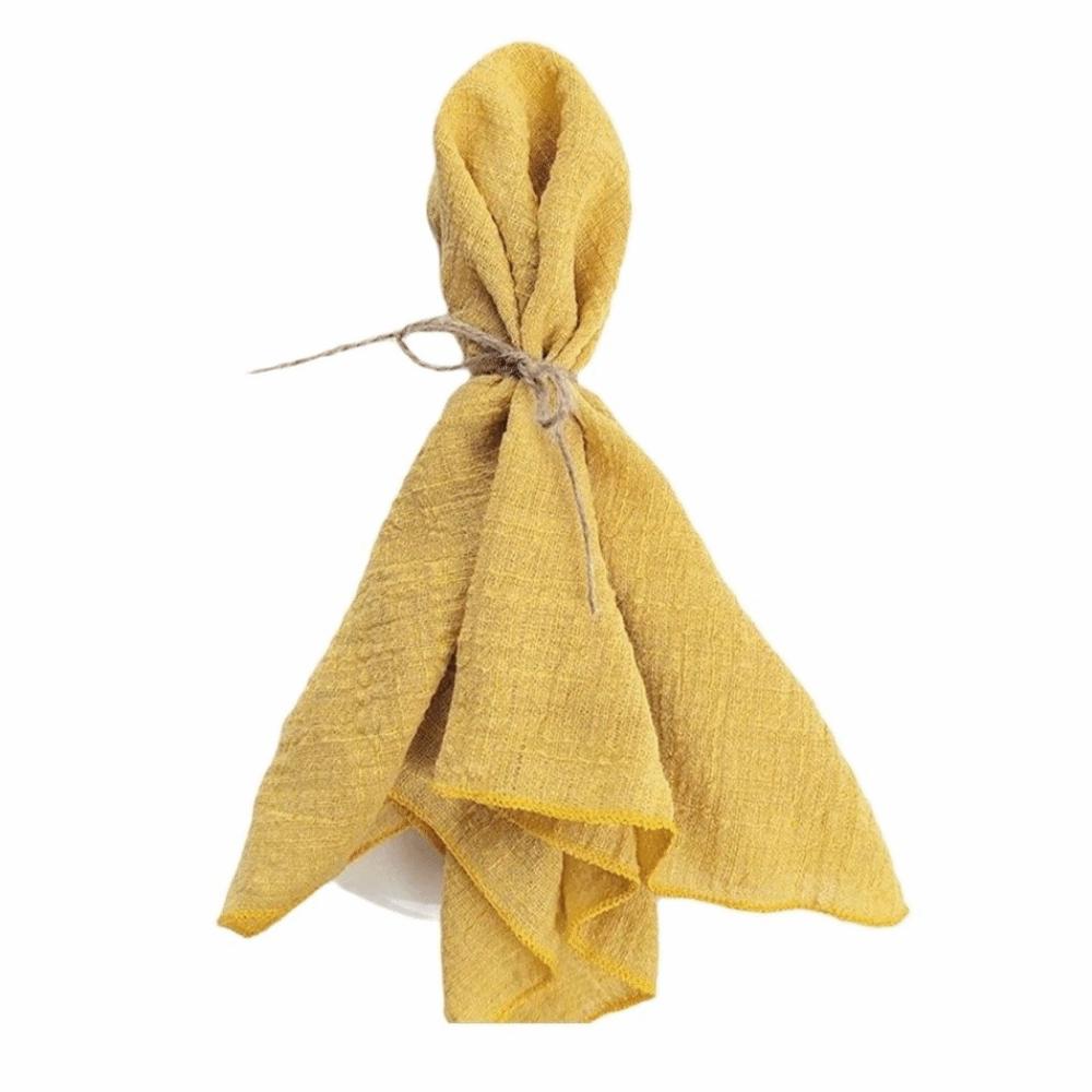 2PCS Soft Cotton Cloth Napkins 42x42cm Gauze Napkins Table Towels Bamboo Knot Napkins Restaurant