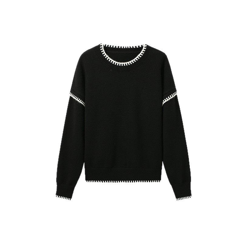Japanese-Korean Style Women's Autumn Patchwork Pullover Sweater