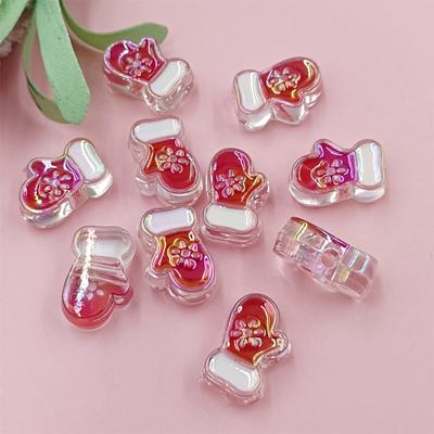 New UV Color Plating Christmas Jewelry Accessories DIY For Jewelry Making Multi Size 10PCS Acrylic Handing Craft Charms Handmade