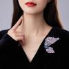 Fashionable and Luxurious Angel Wing Brooch, High-end Women's Exquisite Gradient Crystal Wing Brooch, Personalized Brooch