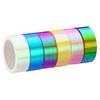 6Roll 15mmx5m Metalized Tape Self Adhesive Holographic Foil Mirror Metallic Masking Sticker Decoration Scrapbooking Masking Tape
