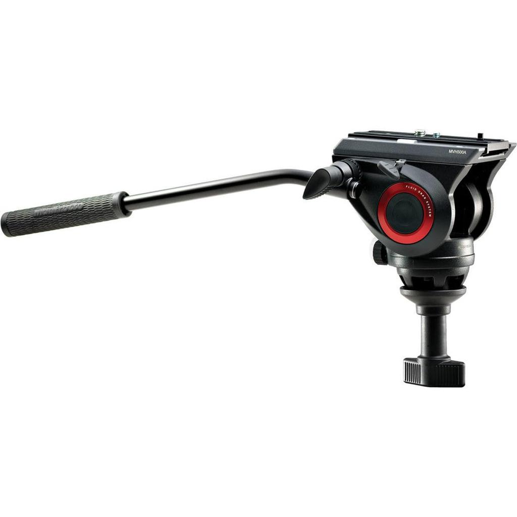 Manfrotto Video MS Type with Lever Rubber Quick Fluid and Dedicated Case Kit, MVK500AM, Lock, Aluminum, 3-Stage, Tip, Shoe, Level, Mechanism,