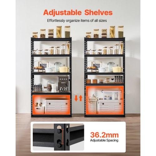 VEVOR Storage Shelves, 2000 Lbs, 5 Tier Garage Storage Shelving