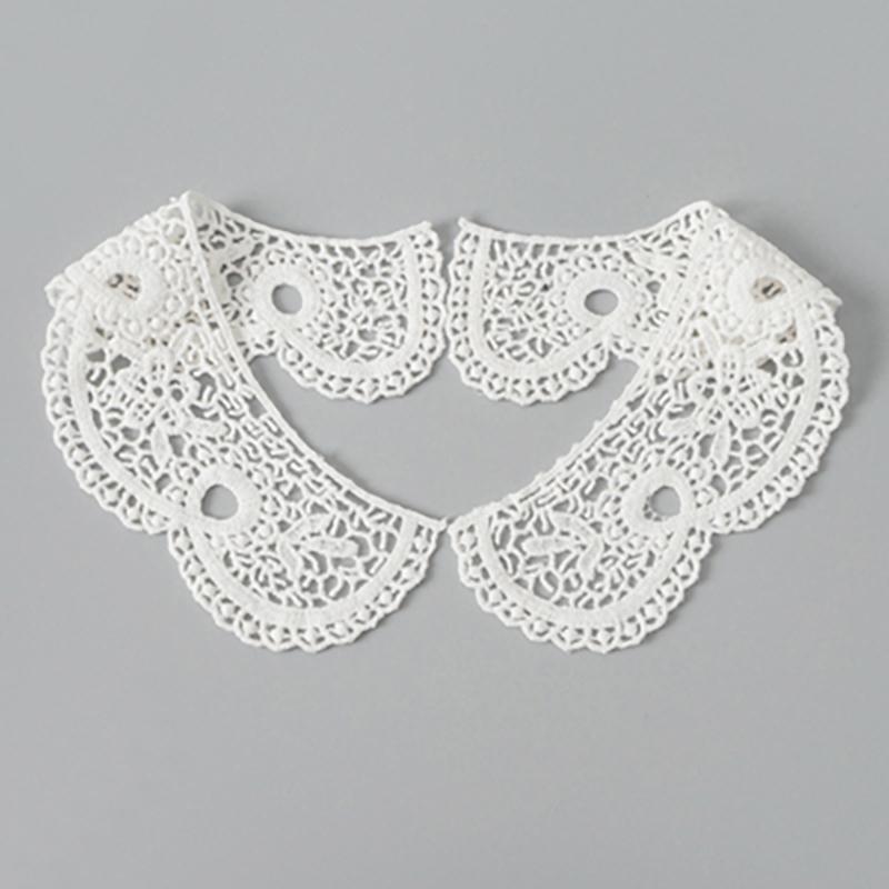 1 Pair Black White Lace Accessories Handmade DIY Fake Collar Water soluble Lace Decorative Patch Clothing Collar Patch