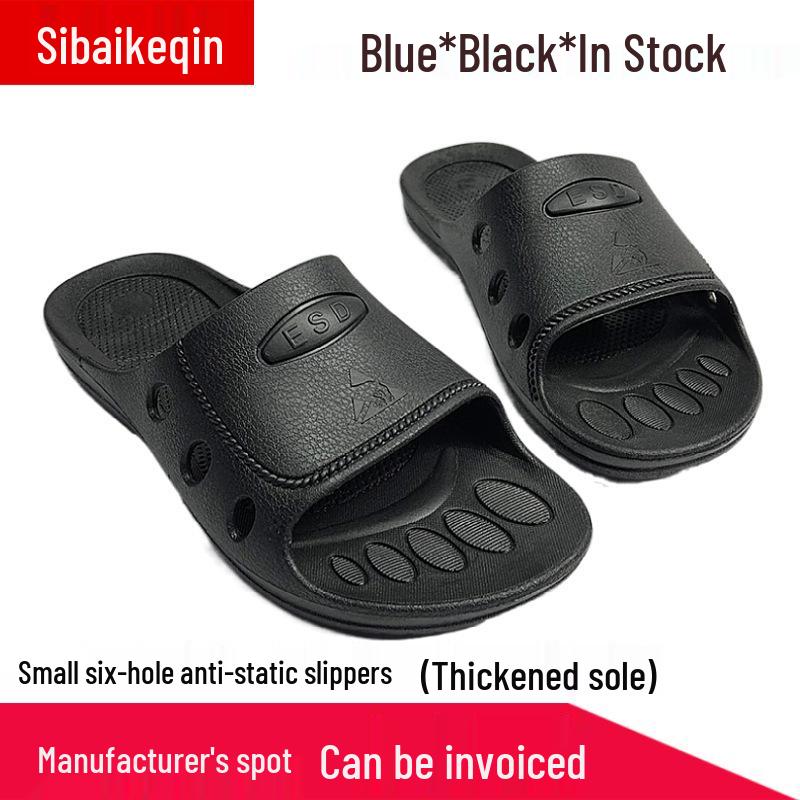 Anti-Static Breathable Cleanroom Slippers, Dustproof Work Shoes with Thickened Soft Sole