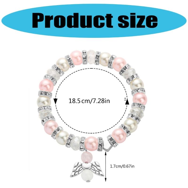 Fashionable Crosses Angel Charm Bracelet In Blushes Pearls for Thoughtful Gift Giving and Personalize Adornment