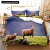 Funny Sheep King Queen Bedding Set Kids Farm Animal Duvet Cover White Little Lamb Comforter Cover 2/3pcs Polyester Quilt Cover