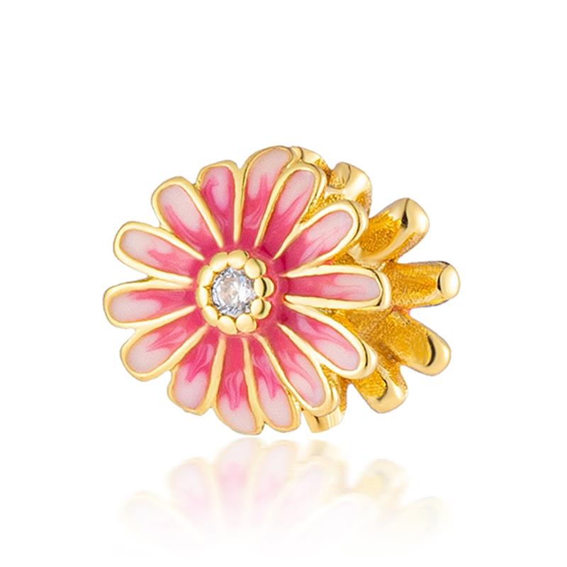 NOI Mărgele Rotunde Strălucitoare Placate cu Aur Clip Potrivite pentru Brățară Originală de Argint Bijuterii DIY Cadou Fundă Inimă Dublă Suspensă