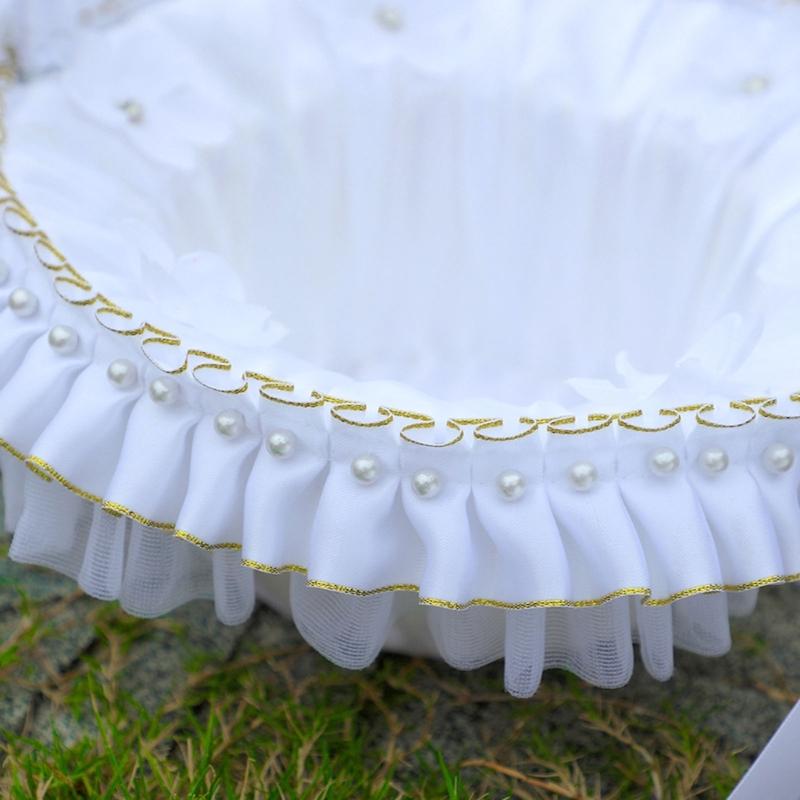 Princess Style Decorative Storage Basket With Metallic Accent Perfect For Bridal Showers Anniversaries And Photo Props