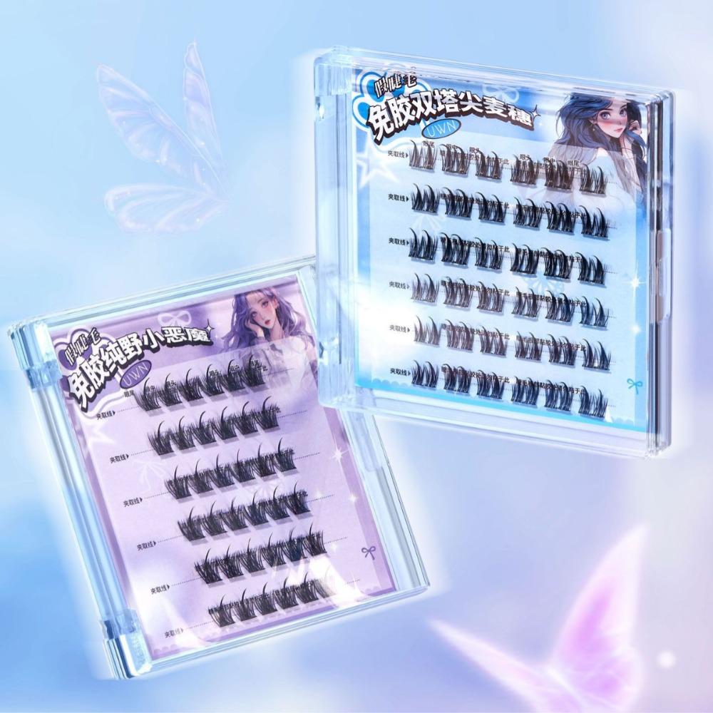 Wispy Self-adhesive Lash Clusters Reusable False Eyelash Clusters Adhesive False Eyelashes  Makeup