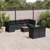 VidaXL Garden Lounge Set 10 Pcs with Cushions Black Braided Resin 3223808