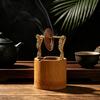 Bamboo Incense Burner Metal Coil Incense Holder with Ash Catcher for Home Office Yoga Meditation